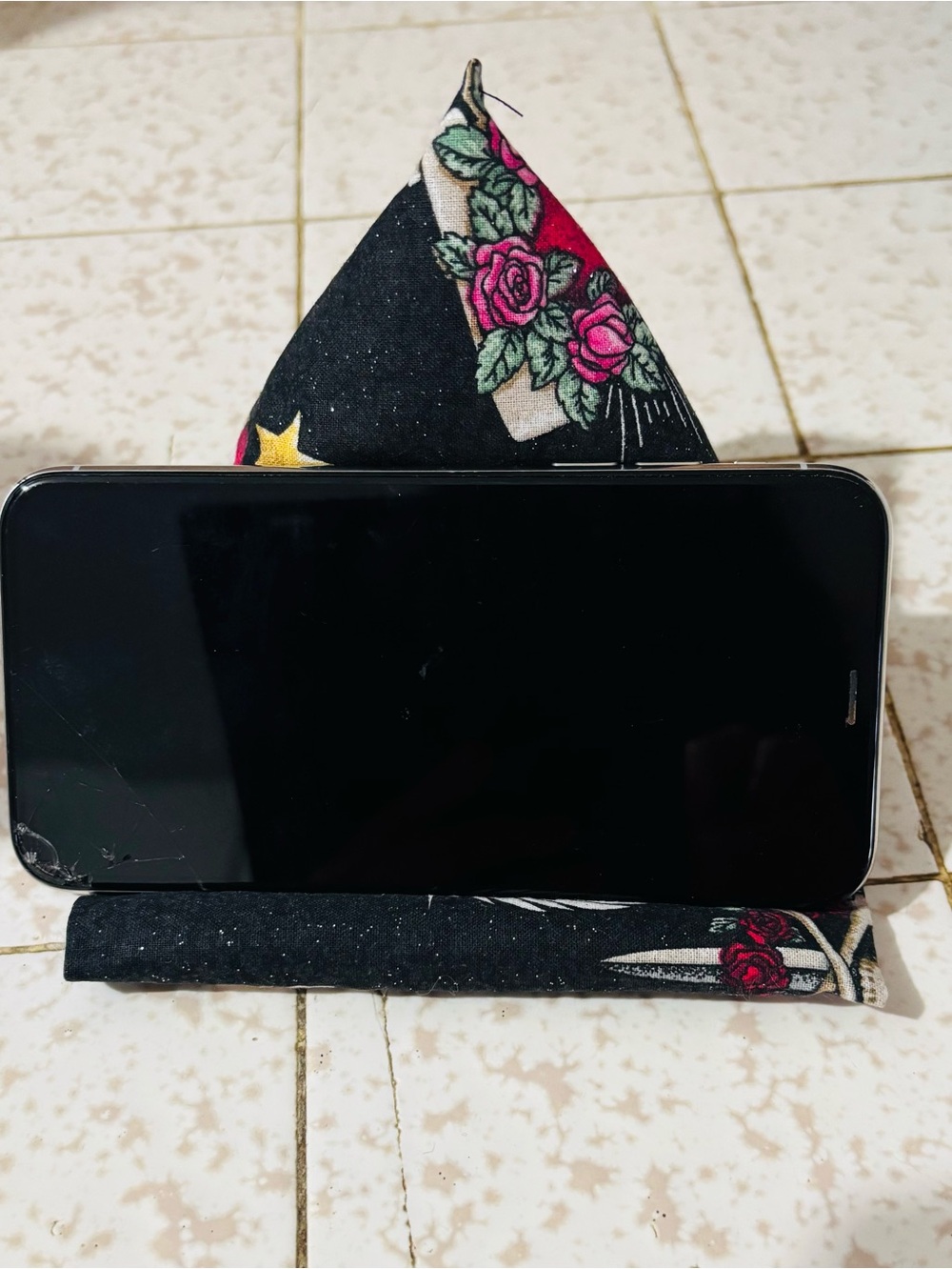 Skull Phone Stand Phone Pillow  Handmade New One of a Kind